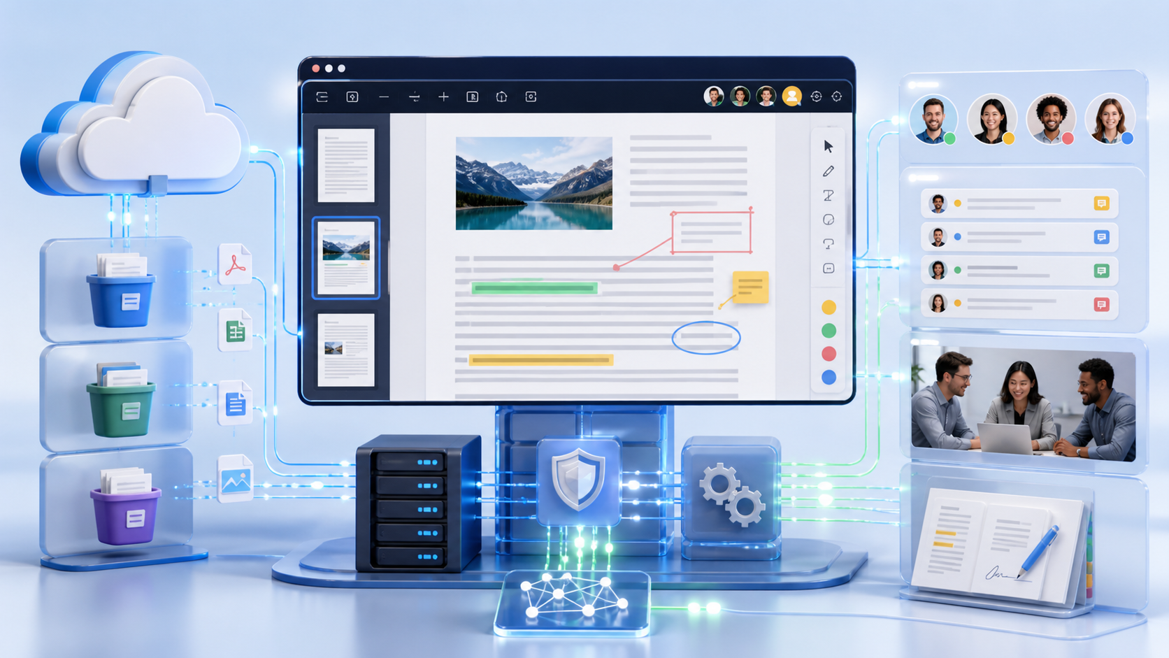 دمج عارض المستندات SDKs مع التخزين السحابي ومنصات التعاون