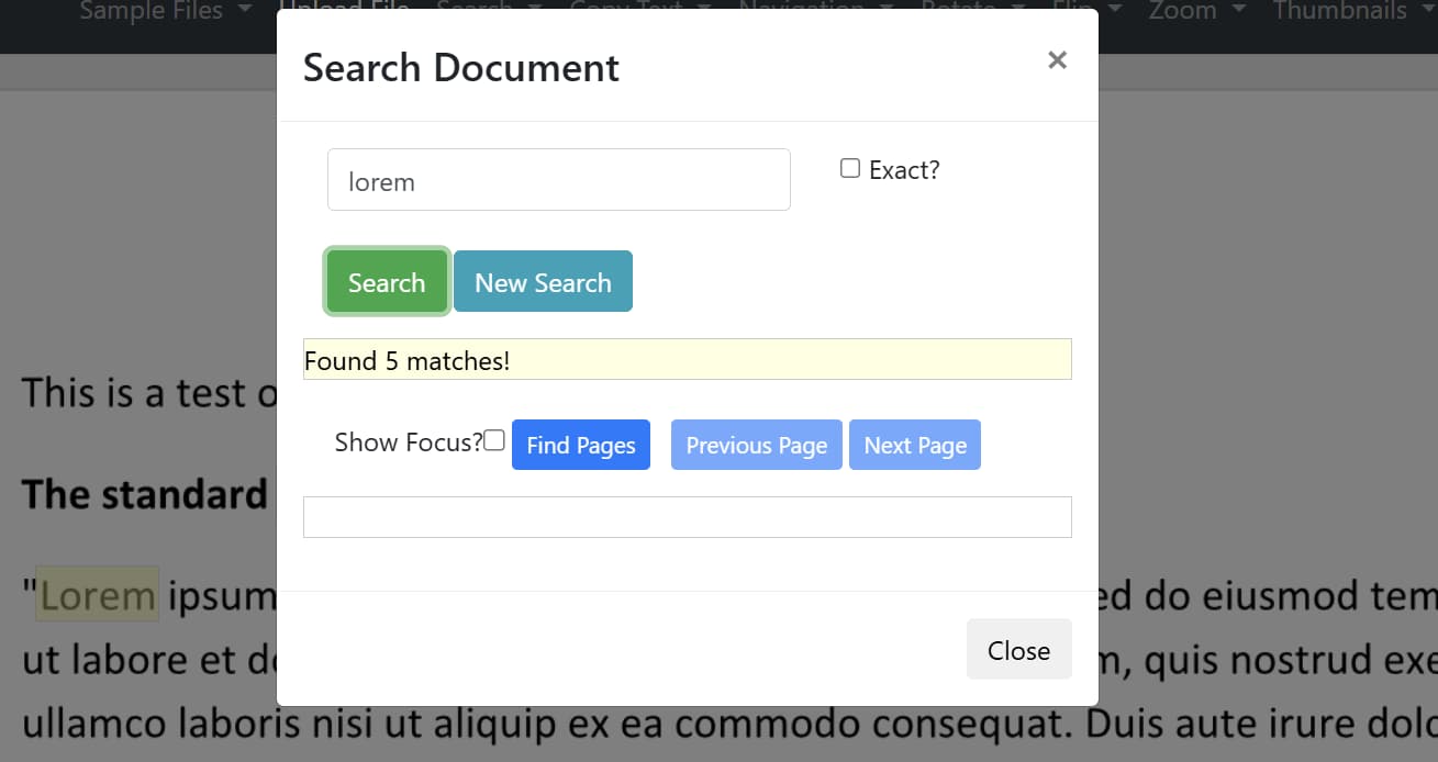 Search in PDF